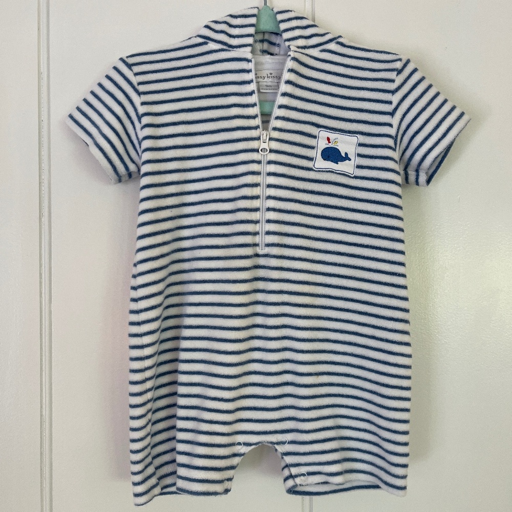 Kissy Kissy Stripe Terry Romper